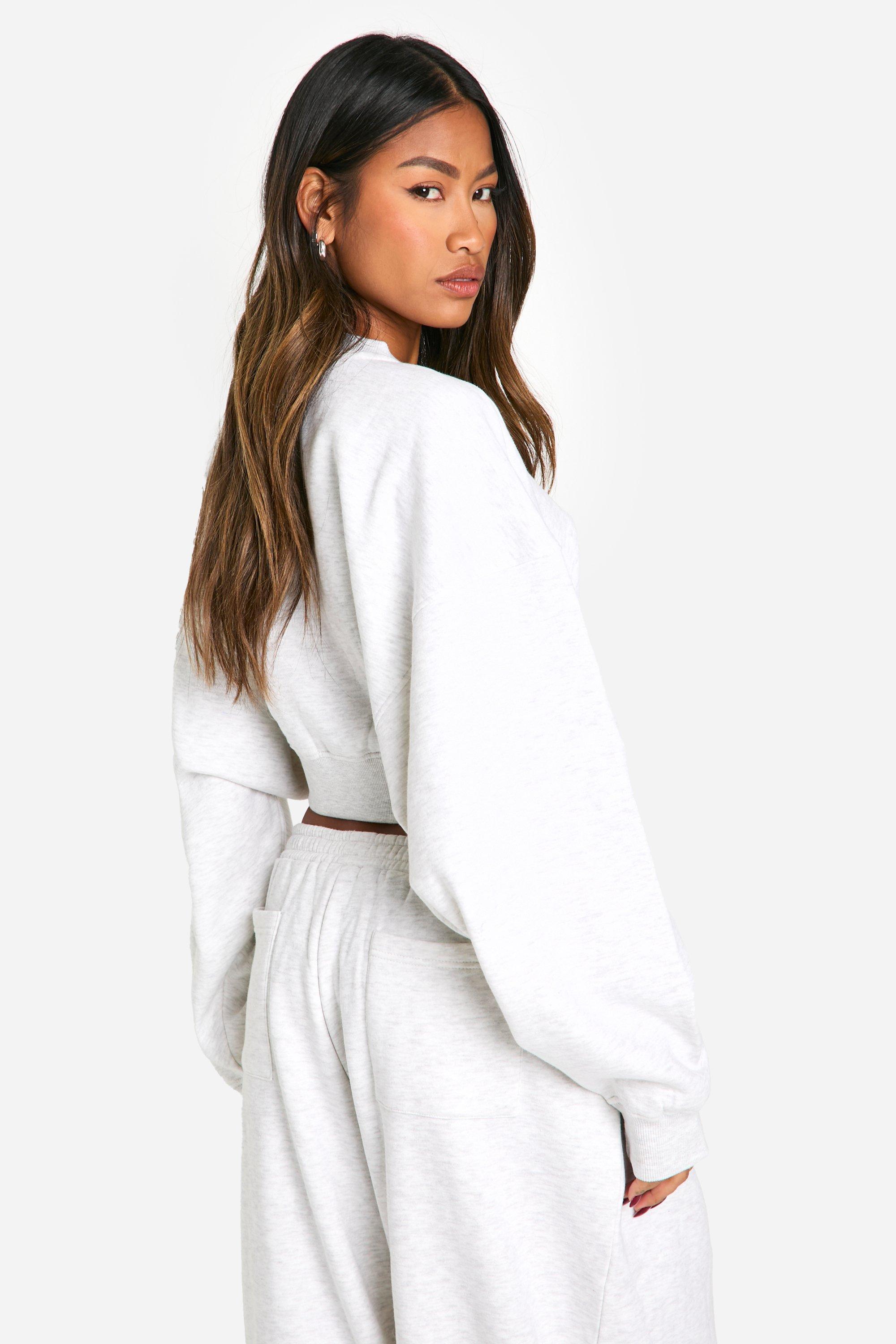 Boohoo cropped sweatshirt shop